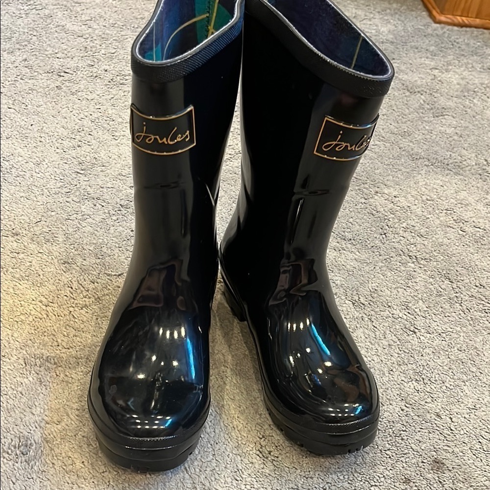 Joules Kelly Welly Black Glossy Rain Boots with Buckle US 5 UK 3 - Picture 16 of 16